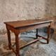 Table de ferme française ancienne en chêne et noyer (1780–1830)