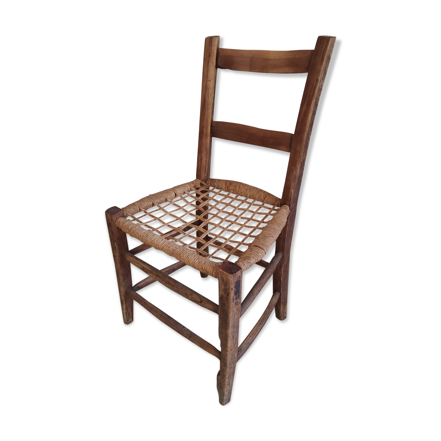 rustic wooden chair boheme craft braided rope