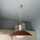 Rusty orange vintage metal pendant with opaline.