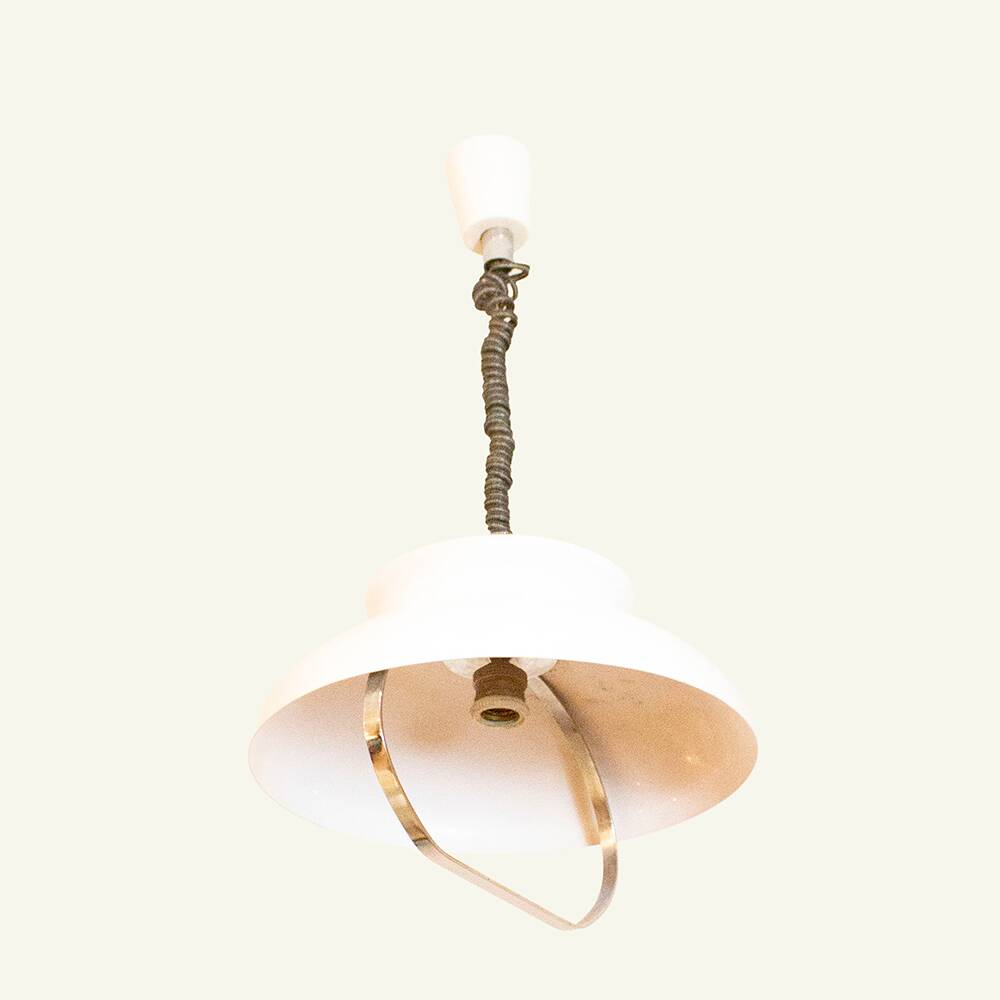White Space Age Italian Pendant Lamp, 1970s