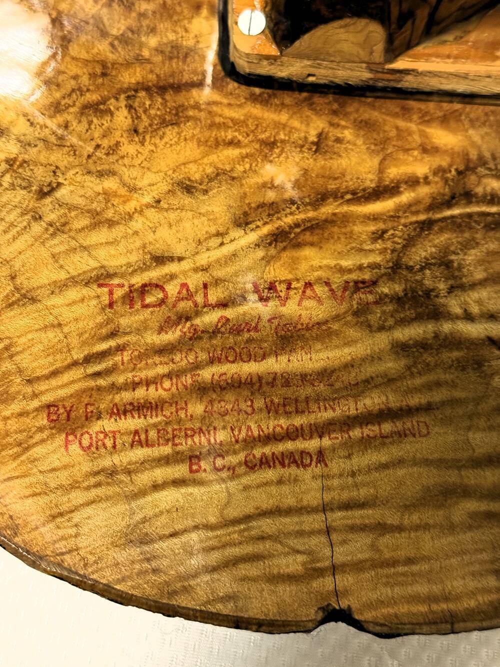 Large tree trunk coffee table by Frank Armich Canada