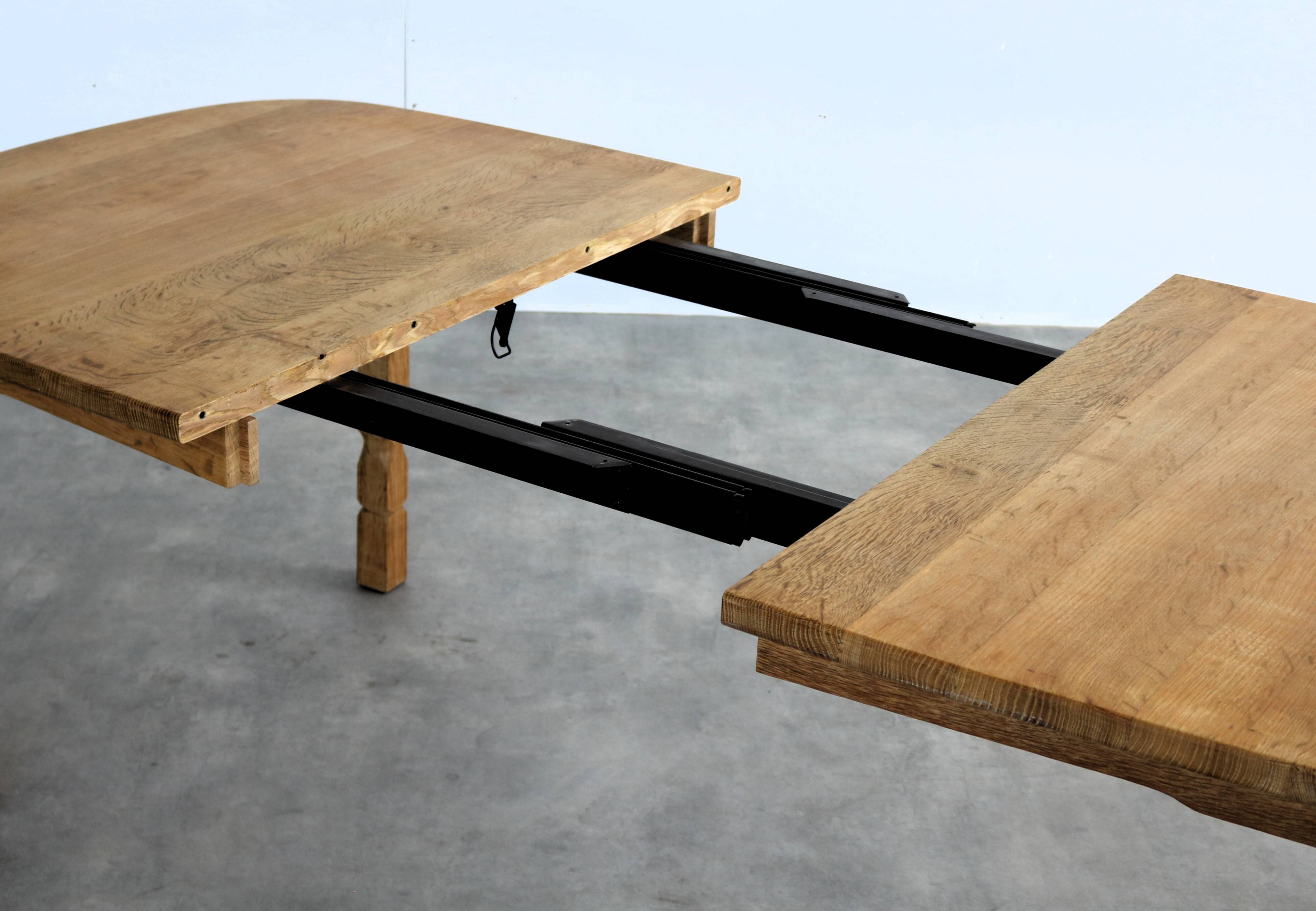 brutalist dining table | vintage table | oak | extendable