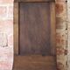 Wall-mounted coat rack mirror with solid wood hooks, brutalist mirror.