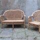 Peacock rattan garden set with bench and armchair