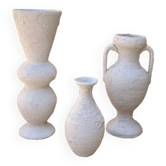Trio of white vases