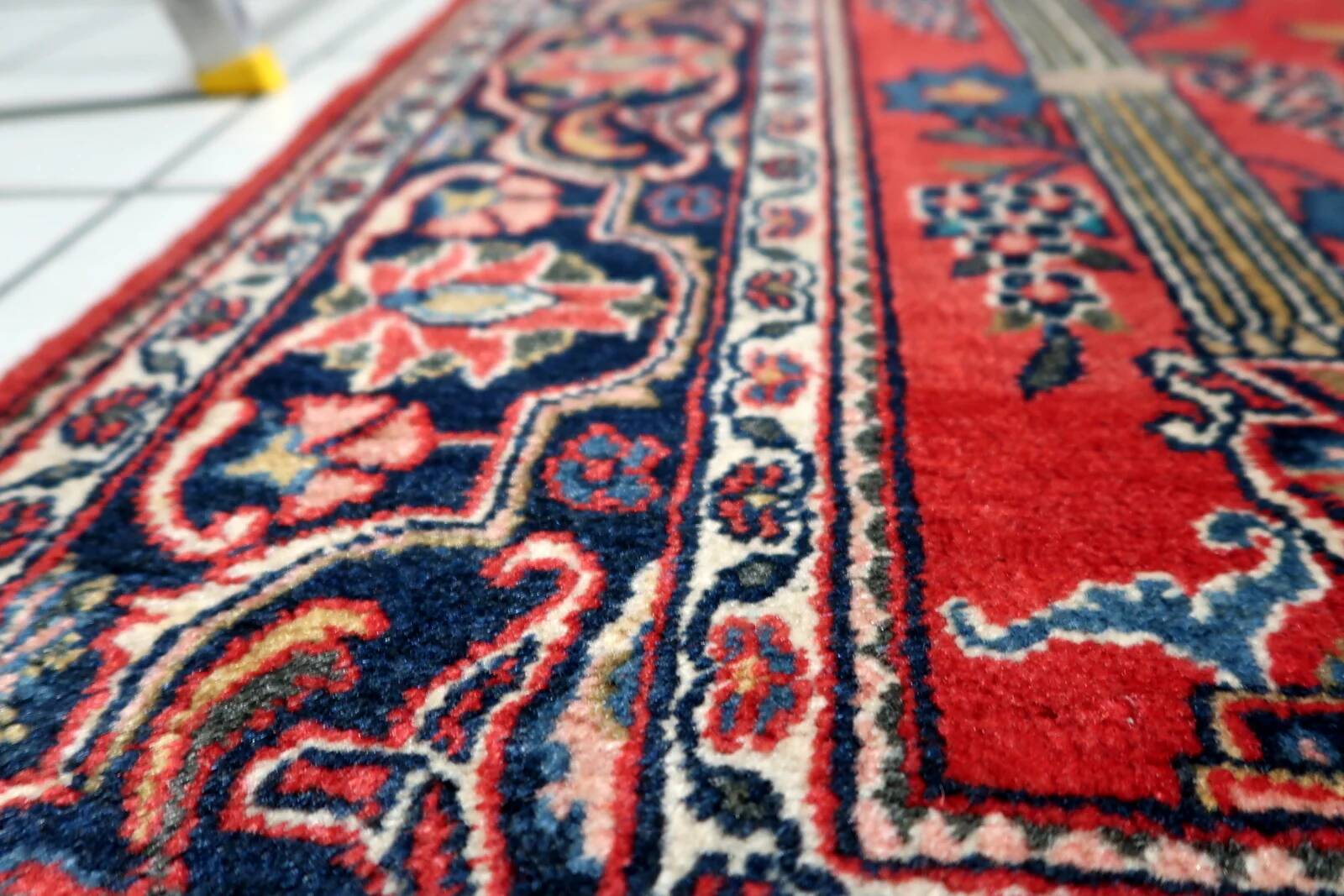 Antique Persian Kashan prayer handmade rug 131cm x 198cm 1920s - 1C1222