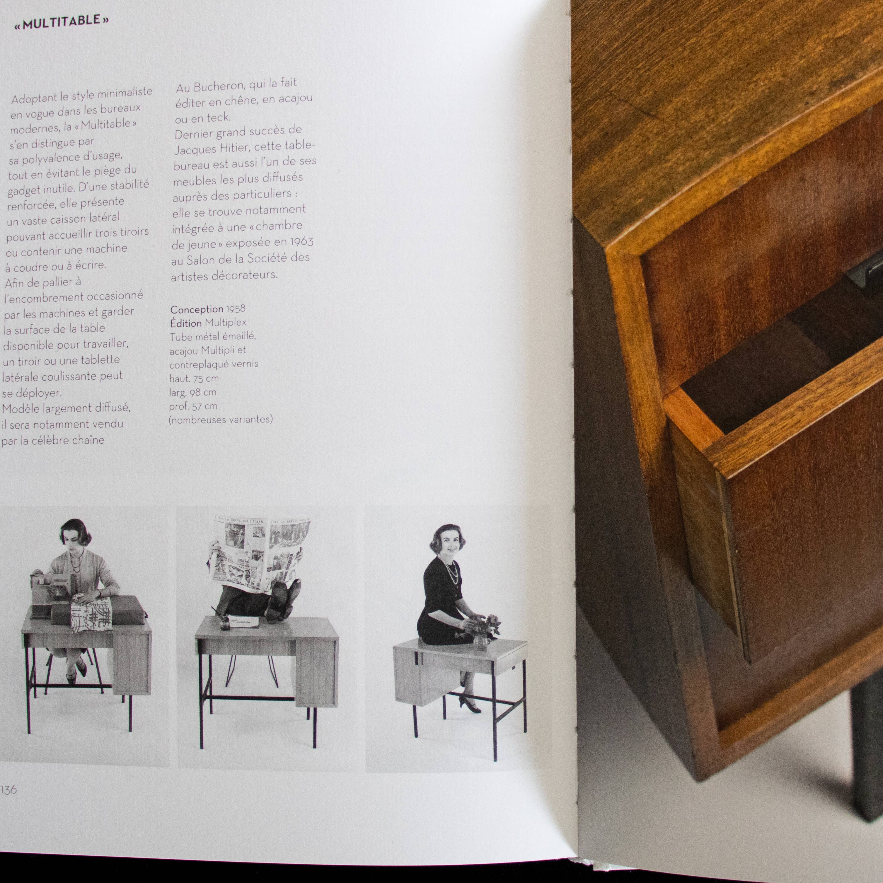 Multi-table desk by Jacques Hitier circa 1960