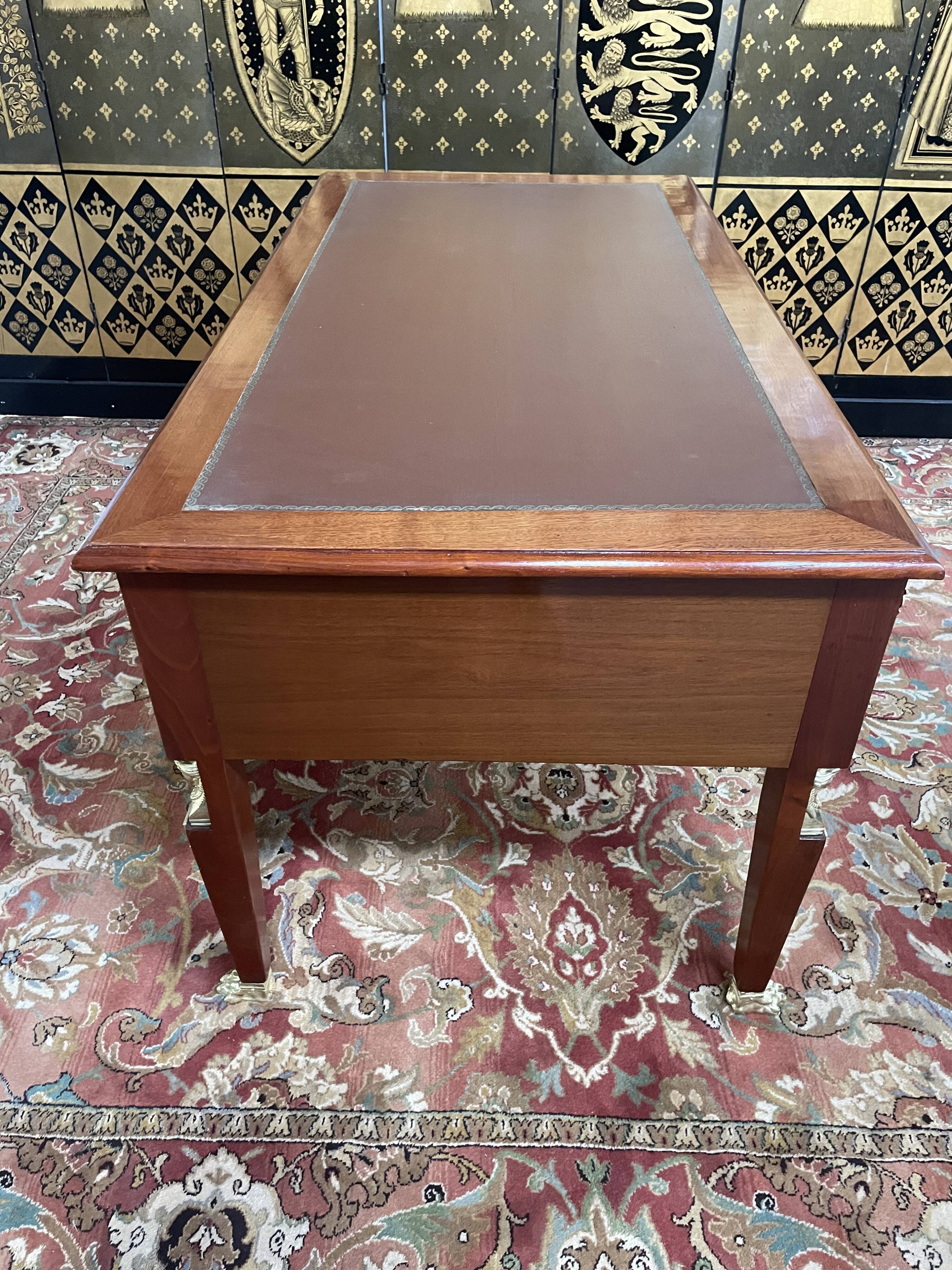 Empire style flat desk in mahogany