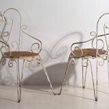 Anciennes chaises de jardin avec accoudoirs (1920). Ensemble de 3 pièces
