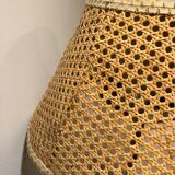 Brass floor lamp and cannage