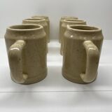 6 stoneware beer mugs