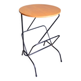 Table d'appoint porte revue chêne blond 1960