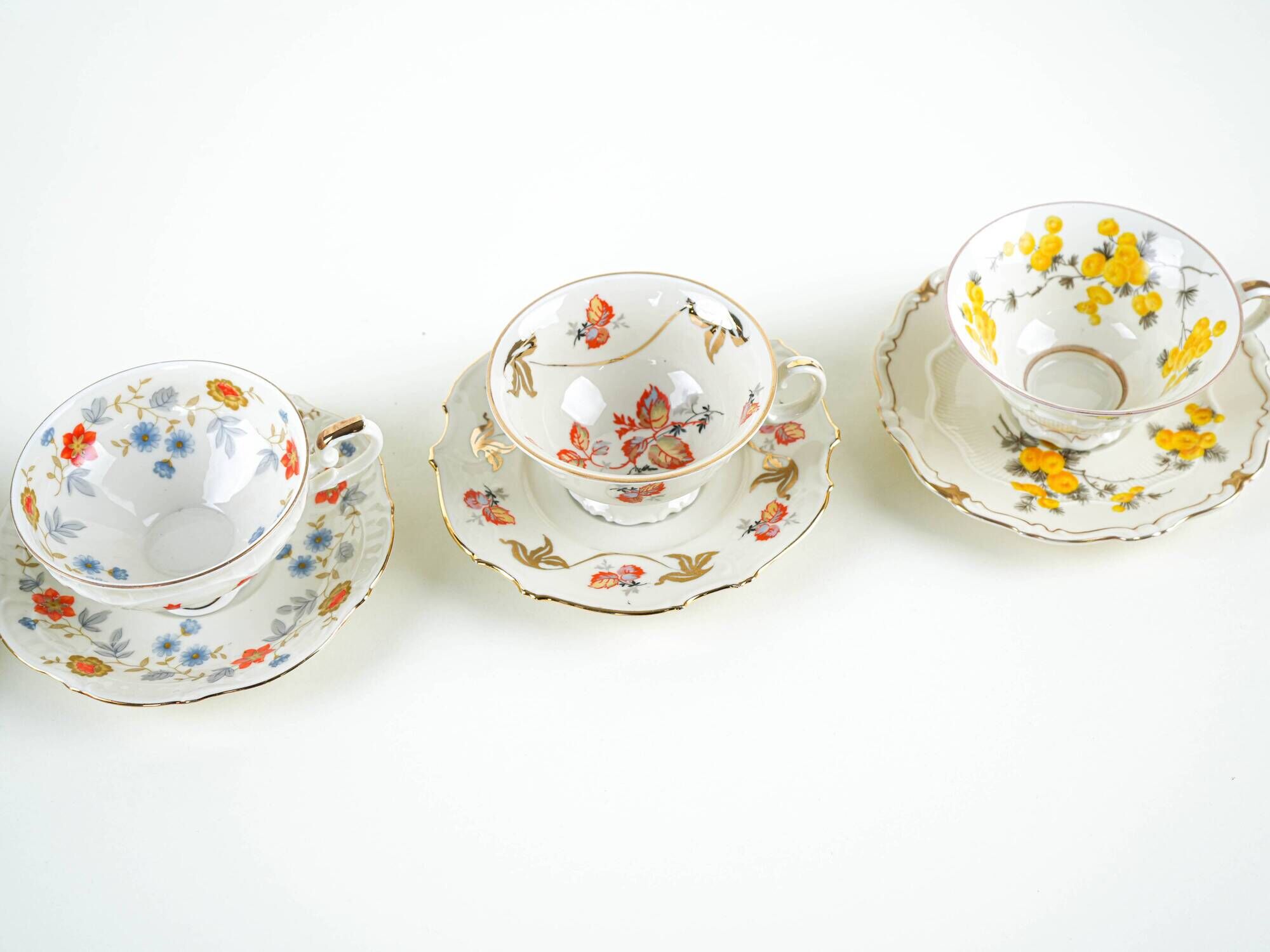 Set of porcelain cups, German design, 20th century, made in Germany
