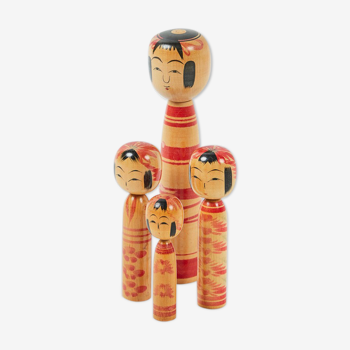 Ensemble de 4 poupées Kokeshi japon 1950