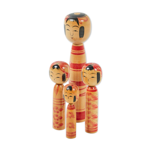 Ensemble de 4 poupées Kokeshi