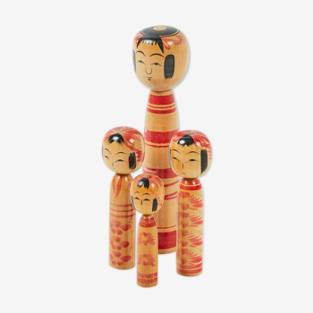 Set of 4 dolls Kokeshi japan 1950