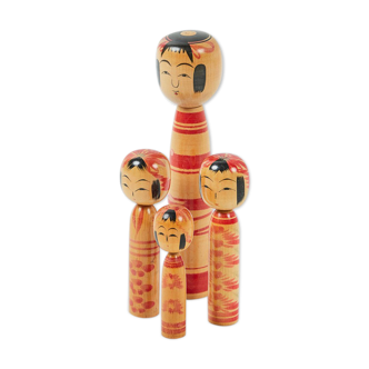 Set of 4 dolls Kokeshi japan 1950