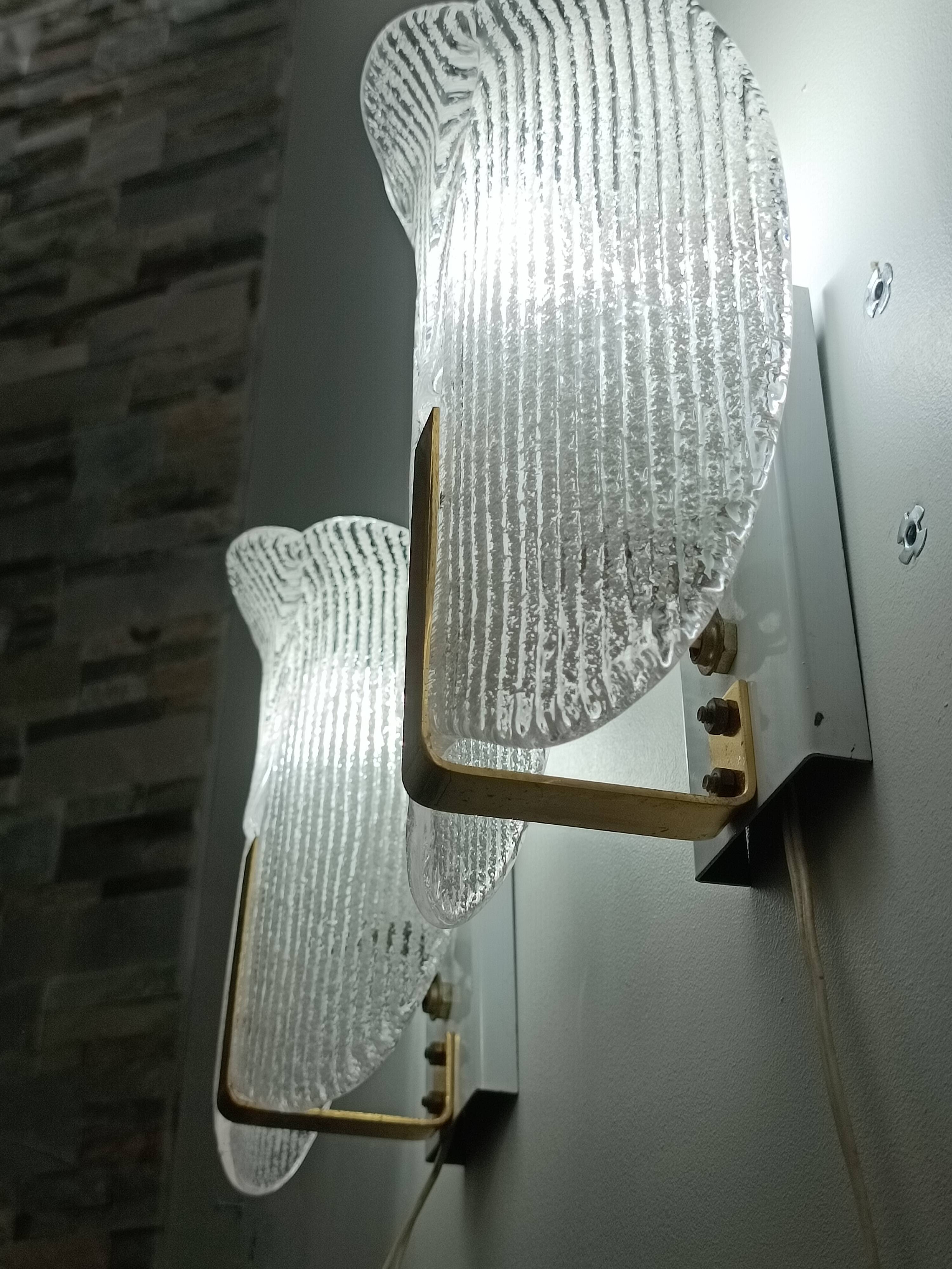 Wall lights by Carl Fagerlund for Orrefors 1970s