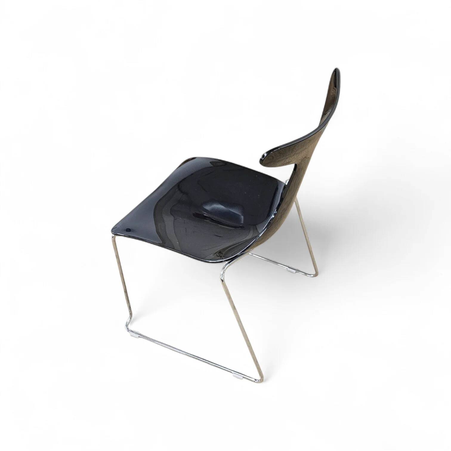 6 x Delfy chair by Gino Carollo for Ciacci Kreaty / Italy 1990s / 2 x red - 4 x black