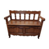 Vintage antique wood chest bench
