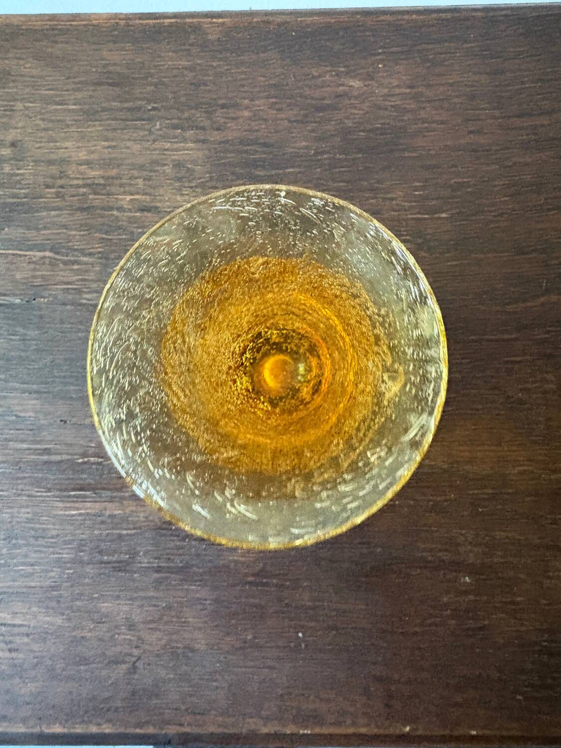 Orange bubble glass vase from the 60s