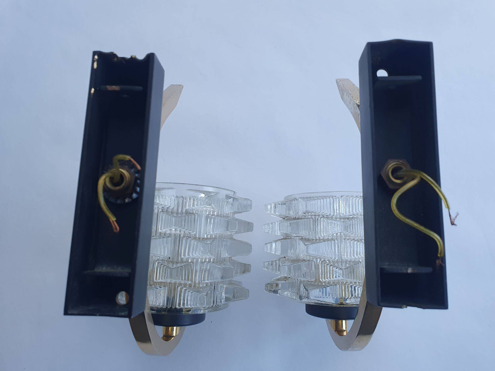 Pair of antique gold wall sconces