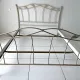 140 cm metal bed in ecru