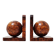 Art Deco bookends made of polished solid burl wood.