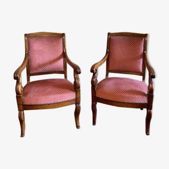 Duo de fauteuils d’époque restauration