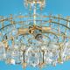 Brass and crystal chandelier, Sciolari design by Palwa, Germany, 1970s.