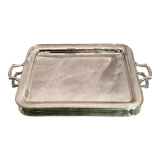 Rectangular top with handles in silver metal in Louis XVI style