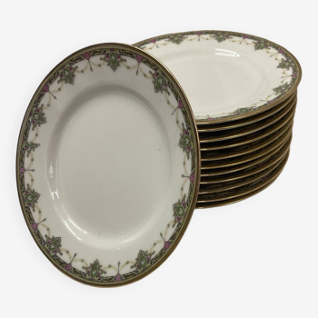 12 Limoges porcelain dessert plates