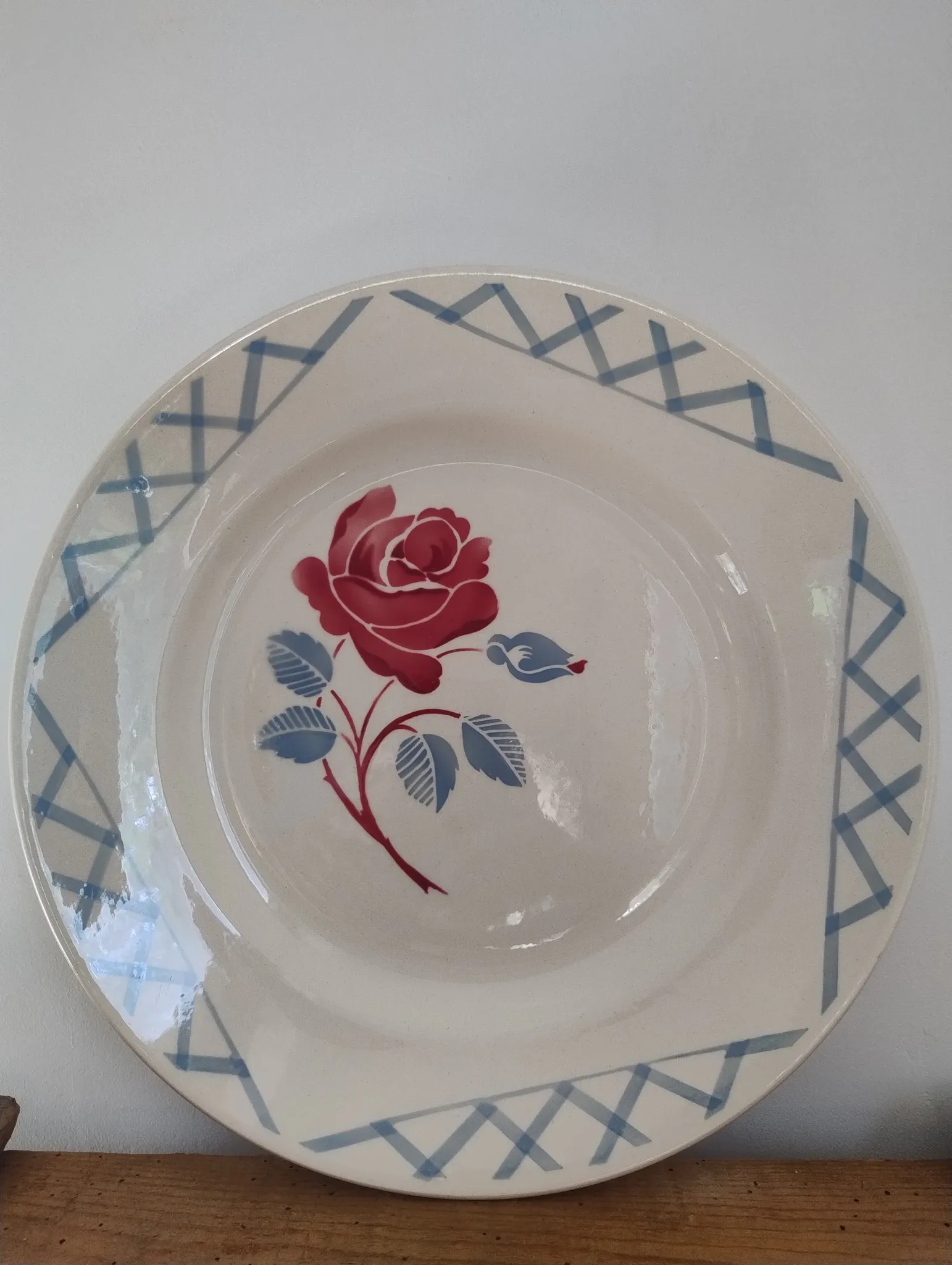 Charming cake plate - half-porcelain service Badonviller