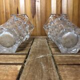 Pair of vintage cut crystal vase #a530
