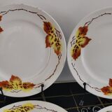 Set of 10 Bohemian dessert plates Orchies Moulin des Loups