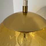 Bubbled amber glass chandelier from the 70s