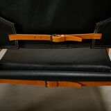 Kaare Klint Safari Chair in Black Leather and Ash for Rud Rasmussen, Denmark