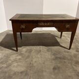 Mahogany flat desk. Louis XVI style, 20th century.