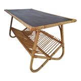 rattan coffee table 50s-60s