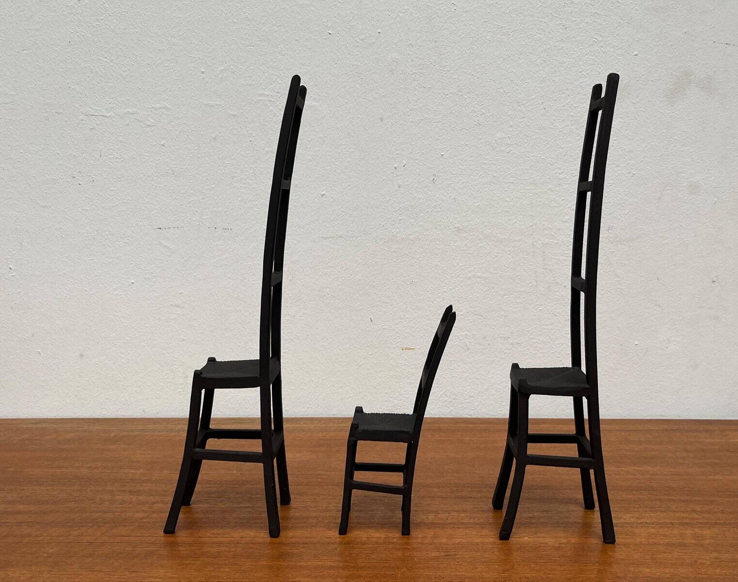 Vintage cast iron art sculptures, set of 3