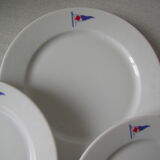 Lot de 3 assiettes Compagnie Maritime Transatlantique en porcelaine Pillivuyt