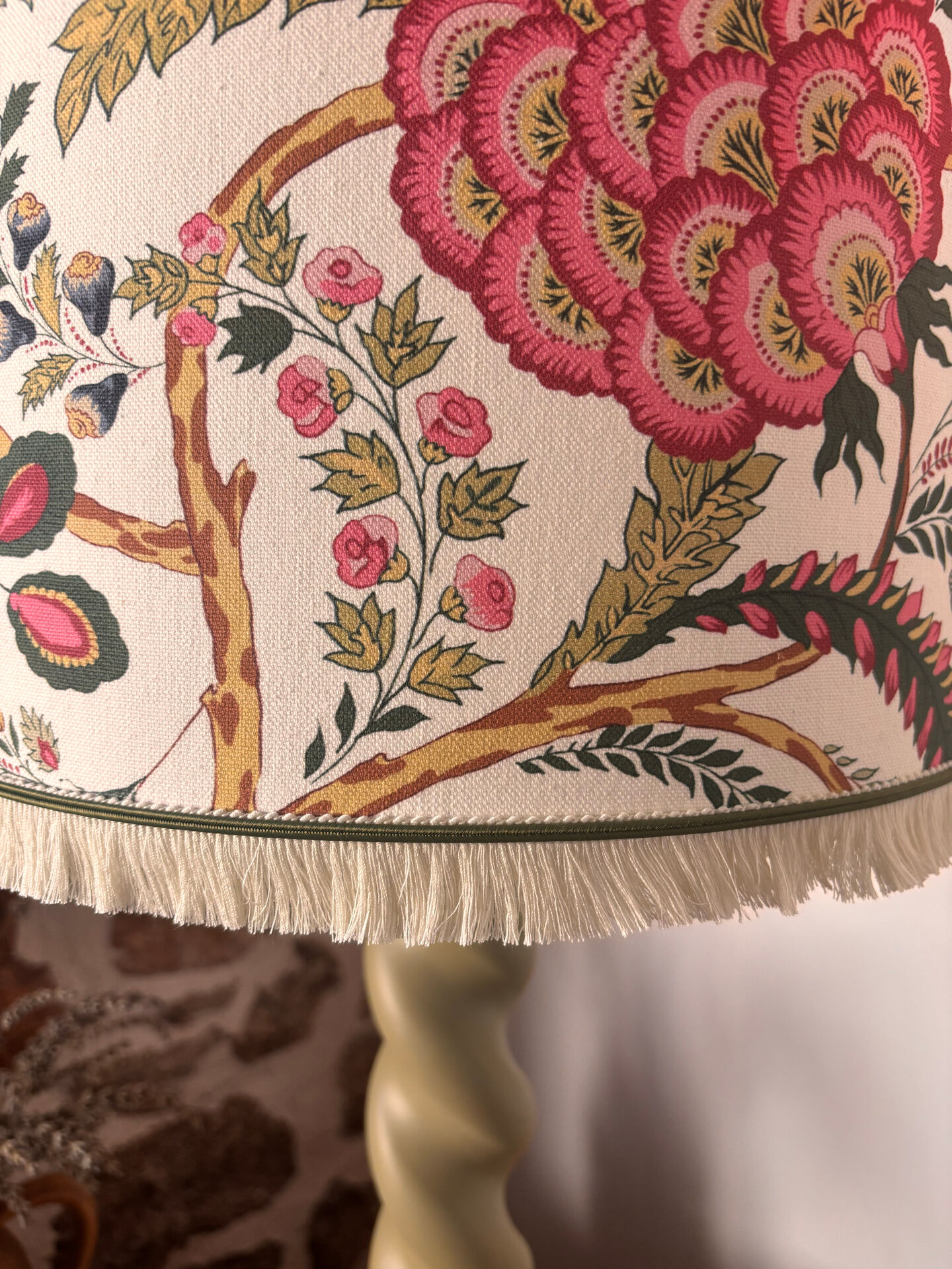 Lampe vintage torsadée – abat-jour indienne fait main