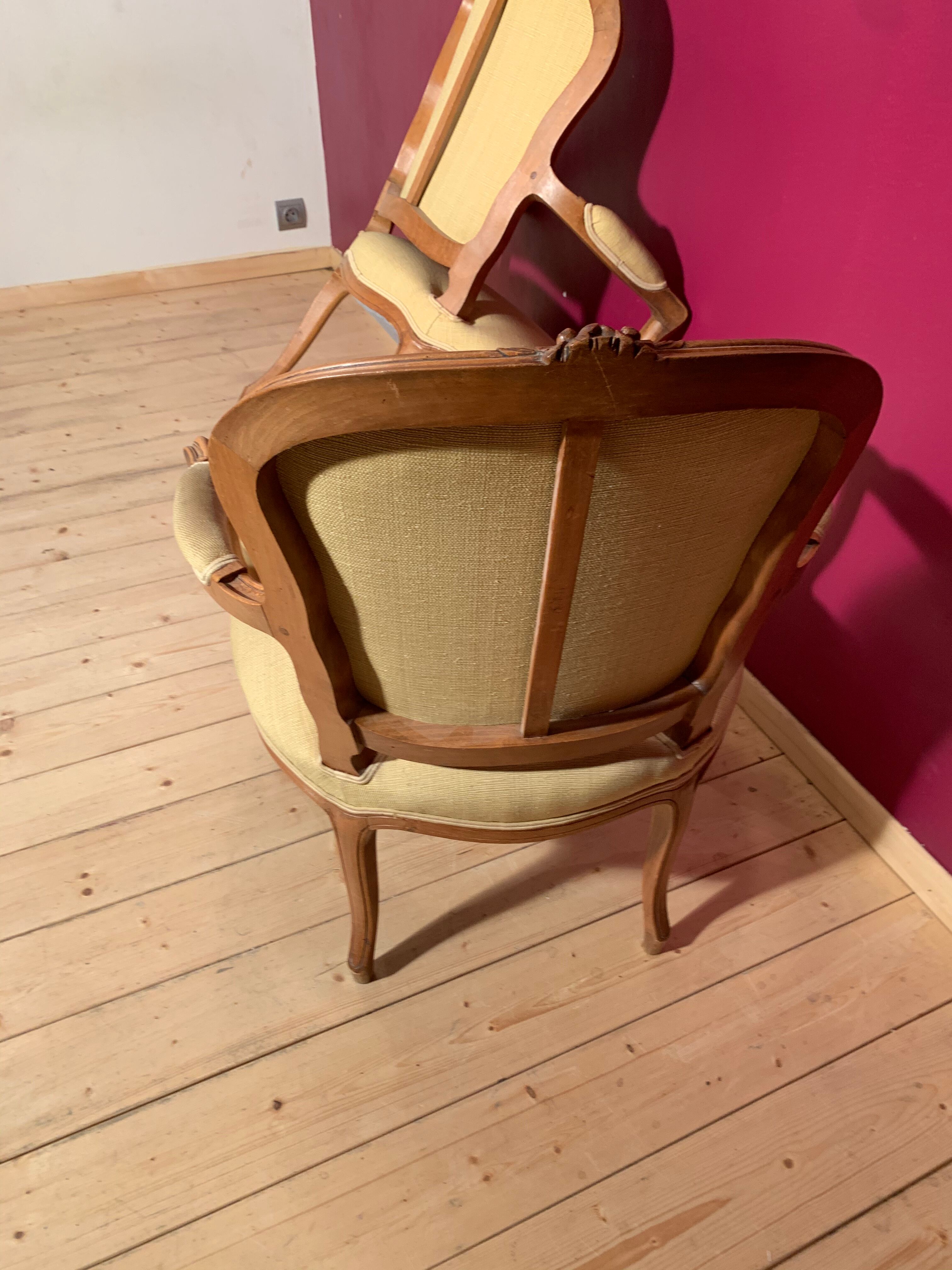 Pair baroque armchairs