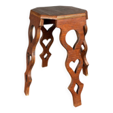 Mid-Century artisanal octagonal hand crafted plant stand stool, circa 1950s