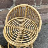 Pair of vintage rattan bar stools