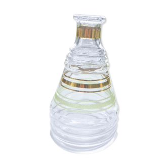 Carafe grey baby, green granite and gold edged, stamped Grey-Poupon