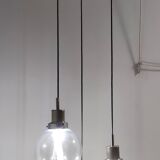 Murano glass and varnished metal 3-light pendant by Toni Zuccheri for Venini