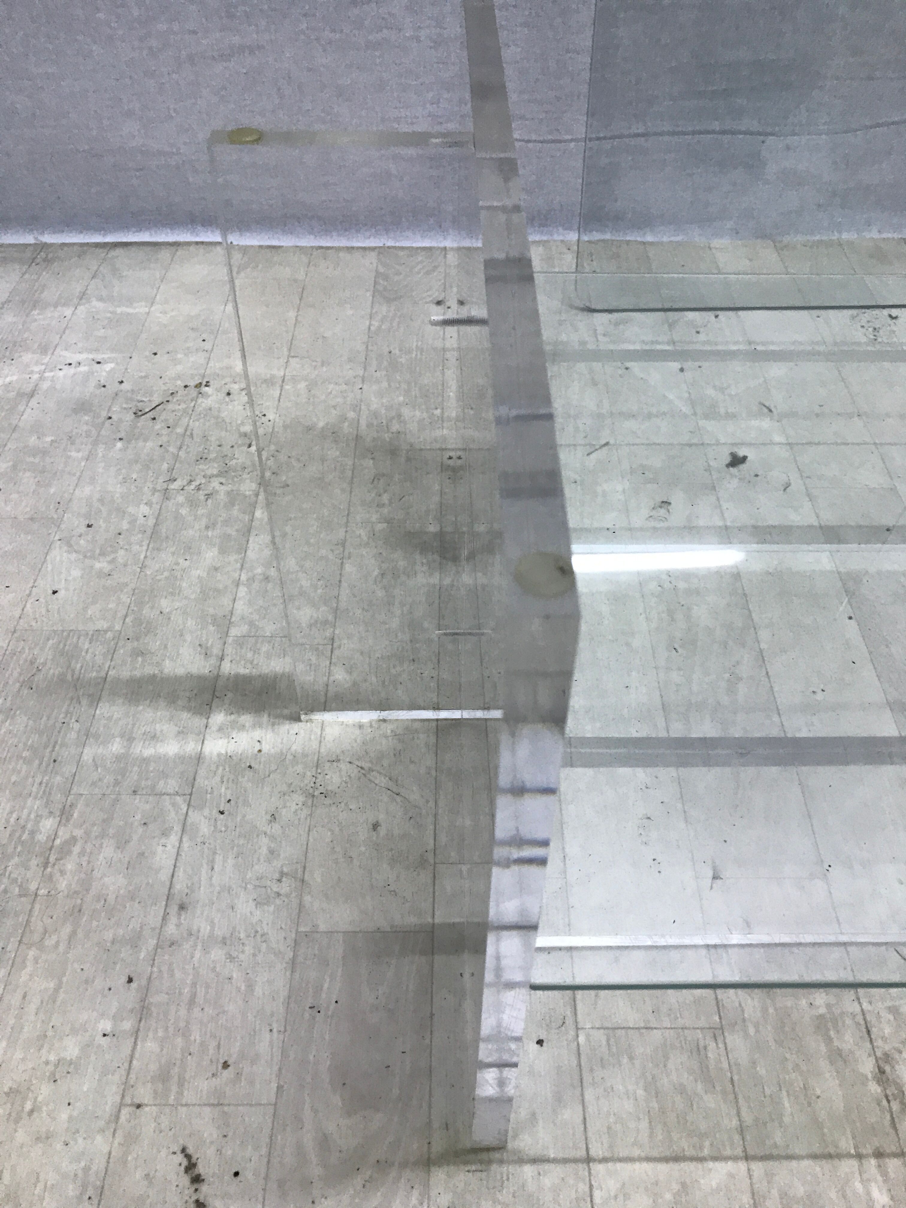 Plexiglas coffee table and glass