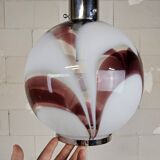Vintage Italian design glass Carlo Moretti Murano pendant lamp