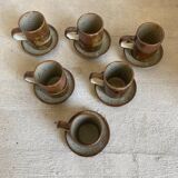 Set of 6 vintage stoneware cups / bowls